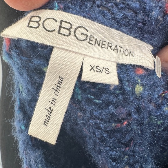 BCBGeneration Long Sleeve Knit Sweater Dress Blue - Picture 5 of 8